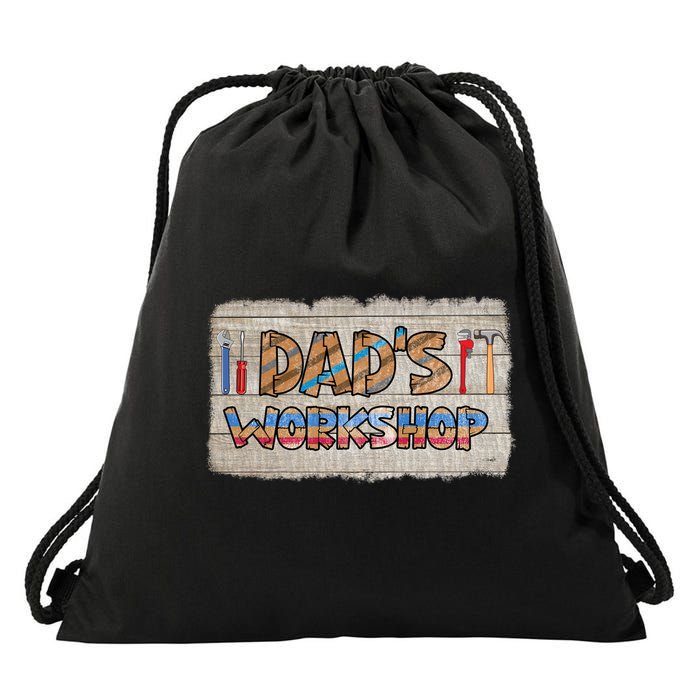 Funny Dad's Workshop Dad Tools Father's Day Drawstring Bag