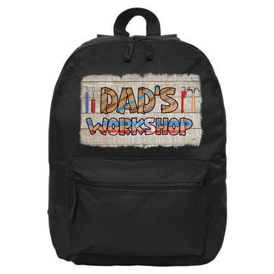 Funny Dad's Workshop Dad Tools Father's Day 16 in Basic Backpack