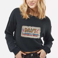 Funny Dad's Workshop Dad Tools Father's Day Cropped Pullover Crew