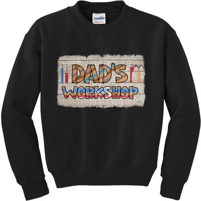 Funny Dad's Workshop Dad Tools Father's Day Kids Sweatshirt