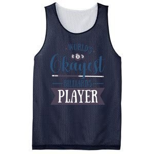 Father's Day World's Okayest Billiards Player Gift For Dad Mesh Reversible Basketball Jersey Tank