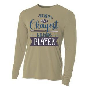 Father's Day World's Okayest Billiards Player Gift For Dad Cooling Performance Long Sleeve Crew