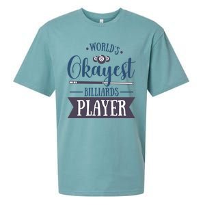 Father's Day World's Okayest Billiards Player Gift For Dad Sueded Cloud Jersey T-Shirt