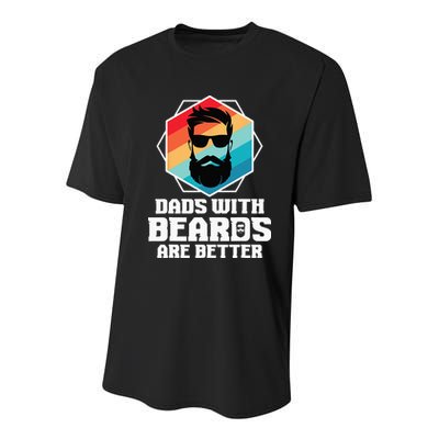 Funny Dads With Beards Are Better Dad Joke Fathers Day Youth Performance Sprint T-Shirt