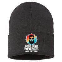 Funny Dads With Beards Are Better Dad Joke Fathers Day Sustainable Knit Beanie
