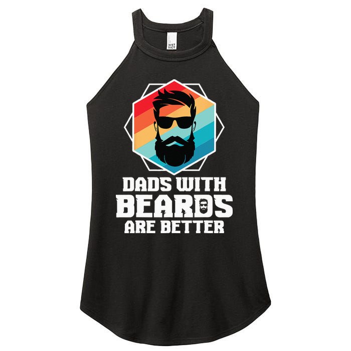 Funny Dads With Beards Are Better Dad Joke Fathers Day Women's Perfect Tri Rocker Tank