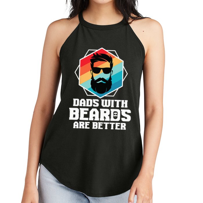 Funny Dads With Beards Are Better Dad Joke Fathers Day Women's Perfect Tri Rocker Tank