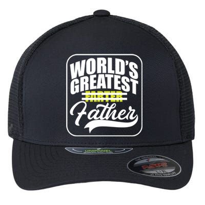 Funny Dad Worlds Greatest Farter Father Gift Flexfit Unipanel Trucker Cap