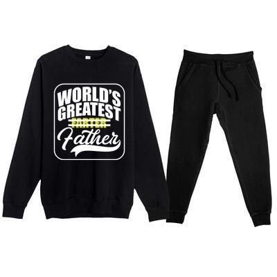 Funny Dad Worlds Greatest Farter Father Gift Premium Crewneck Sweatsuit Set