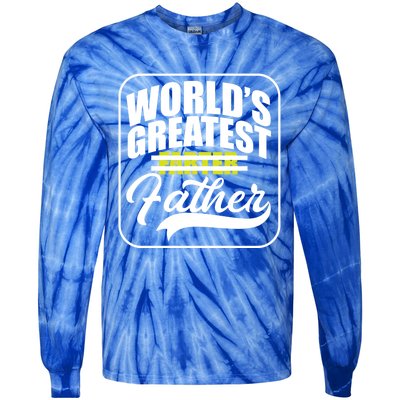 Funny Dad Worlds Greatest Farter Father Gift Tie-Dye Long Sleeve Shirt