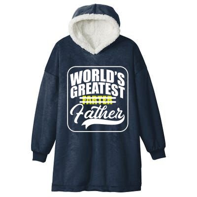 Funny Dad Worlds Greatest Farter Father Gift Hooded Wearable Blanket