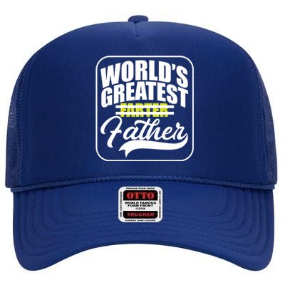 Funny Dad Worlds Greatest Farter Father Gift High Crown Mesh Back Trucker Hat