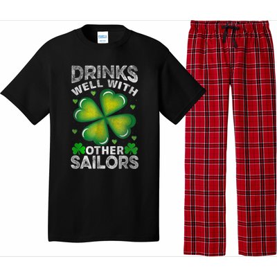 Funny Drinks Well With Other Sailors Shamrock Patricks Day Pajama Set