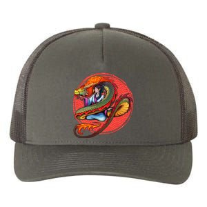 Fire Dragon Warrior Woman Yupoong Adult 5-Panel Trucker Hat