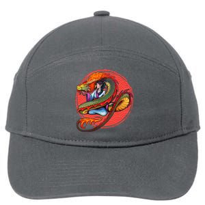 Fire Dragon Warrior Woman 7-Panel Snapback Hat