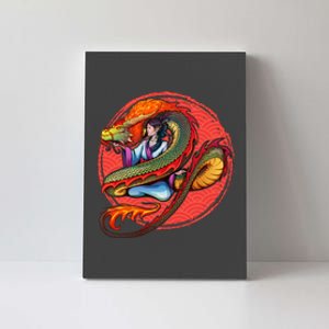 Fire Dragon Warrior Woman Canvas