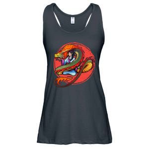 Fire Dragon Warrior Woman Ladies Essential Flowy Tank