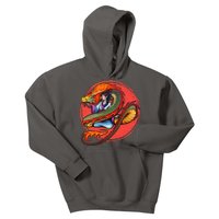 Fire Dragon Warrior Woman Kids Hoodie