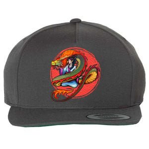 Fire Dragon Warrior Woman Wool Snapback Cap