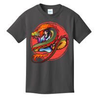 Fire Dragon Warrior Woman Kids T-Shirt