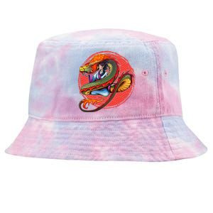 Fire Dragon Warrior Woman Tie-Dyed Bucket Hat