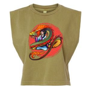 Fire Dragon Warrior Woman Garment-Dyed Women's Muscle Tee