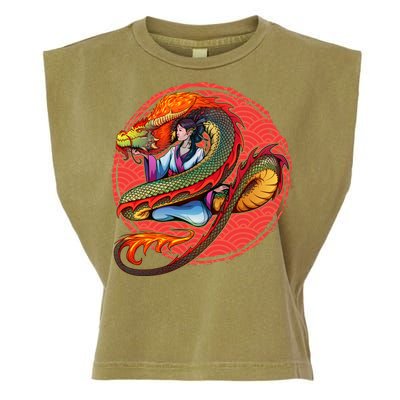 Fire Dragon Warrior Woman Garment-Dyed Women's Muscle Tee