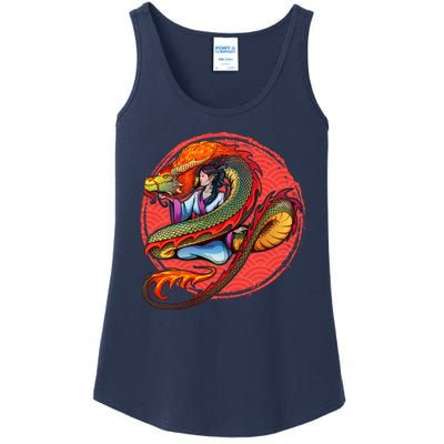 Fire Dragon Warrior Woman Ladies Essential Tank