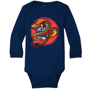 Fire Dragon Warrior Woman Baby Long Sleeve Bodysuit