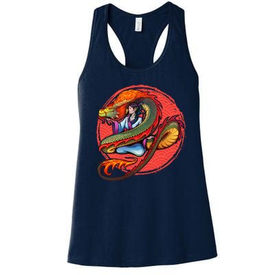 Fire Dragon Warrior Woman Women's Racerback Tank