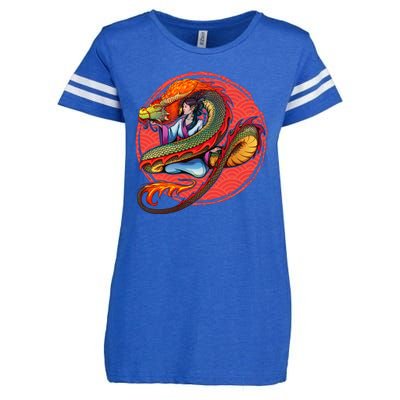 Fire Dragon Warrior Woman Enza Ladies Jersey Football T-Shirt