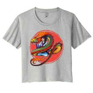 Fire Dragon Warrior Woman Women's Crop Top Tee