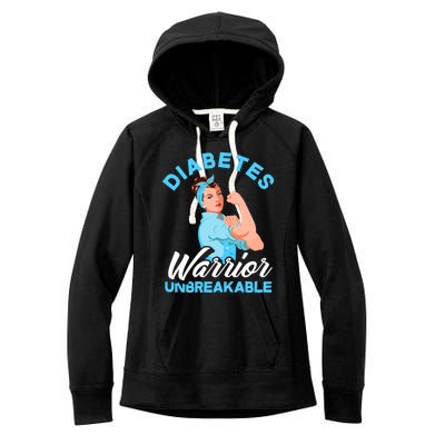 Fighter Diabetes Warrior Unbreakable Diabetes Awareness Meaningful Gift Women's Fleece Hoodie