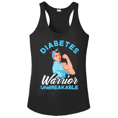 Fighter Diabetes Warrior Unbreakable Diabetes Awareness Meaningful Gift Ladies PosiCharge Competitor Racerback Tank