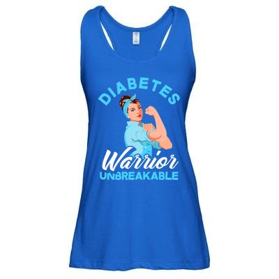 Fighter Diabetes Warrior Unbreakable Diabetes Awareness Meaningful Gift Ladies Essential Flowy Tank