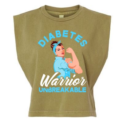 Fighter Diabetes Warrior Unbreakable Diabetes Awareness Meaningful Gift Garment-Dyed Women's Muscle Tee