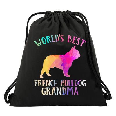 Frenchie Dog World’s Best French Bulldog Grandma Drawstring Bag