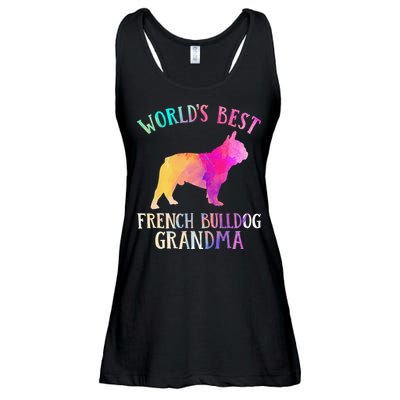 Frenchie Dog World’s Best French Bulldog Grandma Ladies Essential Flowy Tank