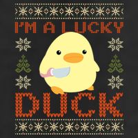 Funny Duck With Knife Meme IM A Lucky Duck Ugly Christmas Gift Microfiber Hand Towel