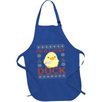 Funny Duck With Knife Meme IM A Lucky Duck Ugly Christmas Gift Apron