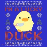Funny Duck With Knife Meme IM A Lucky Duck Ugly Christmas Gift Magnet