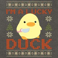 Funny Duck With Knife Meme IM A Lucky Duck Ugly Christmas Gift Cotton Canvas Backpack
