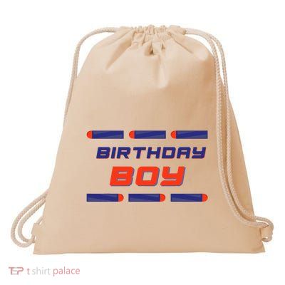 Foam Dart War Birthday Drawstring Bag