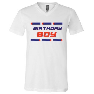 Foam Dart War Birthday V-Neck T-Shirt