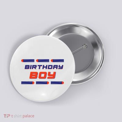 Foam Dart War Birthday Button