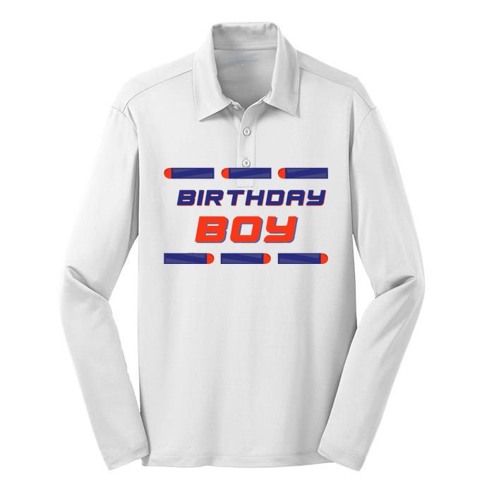 Foam Dart War Birthday Silk Touch Performance Long Sleeve Polo