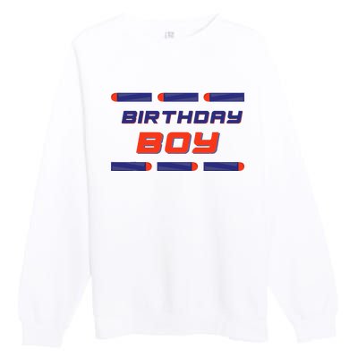 Foam Dart War Birthday Premium Crewneck Sweatshirt