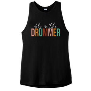 Funny Drummer Wife Dibs On The Drummer Ladies PosiCharge Tri-Blend Wicking Tank