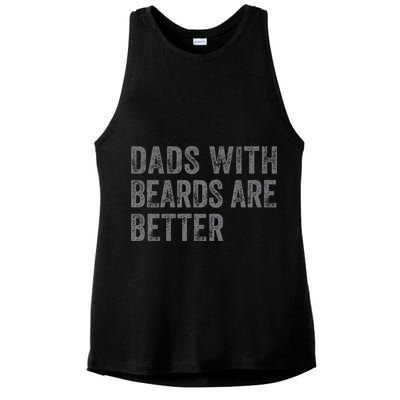 Funny Dads With Beards Are Better Fathers Valentines Day Ladies PosiCharge Tri-Blend Wicking Tank