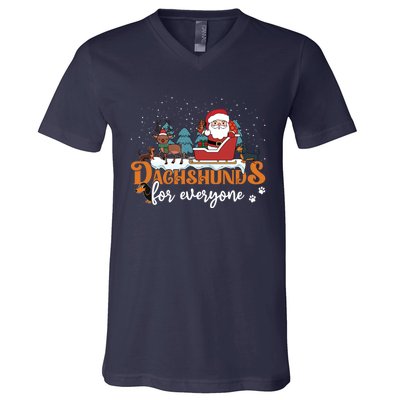 Funny Dachshund Xmas Doxie Winter Dog Dachshund Christmas V-Neck T-Shirt